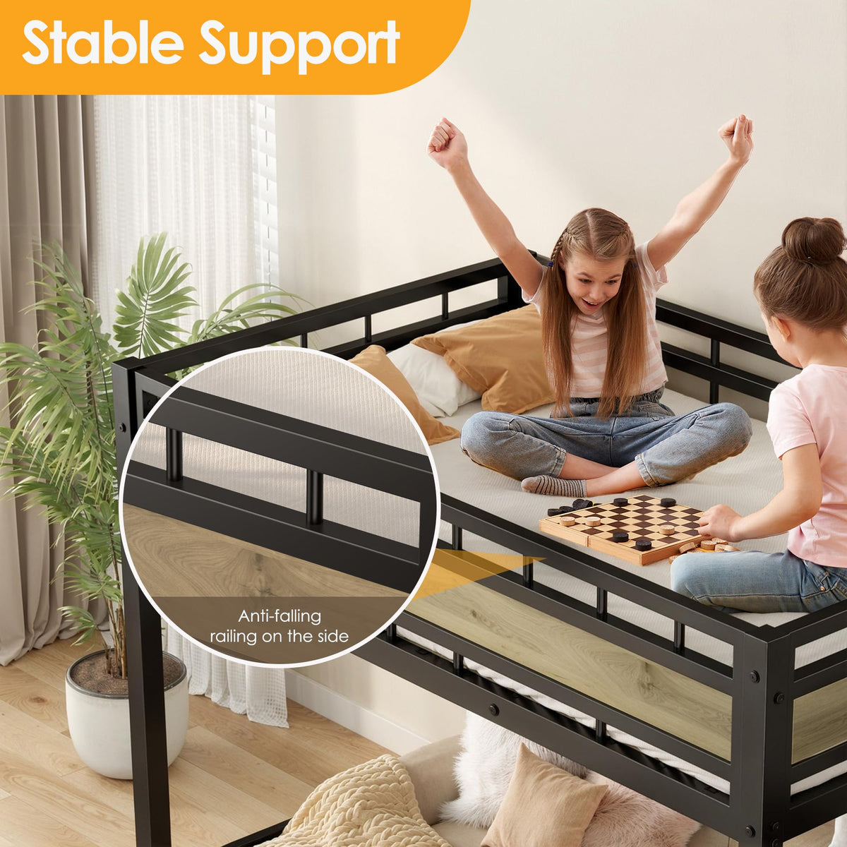 Twin Loft Bed with Built-in Storage Stairs