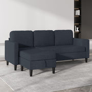 76 Inch L Shaped Sectional Sofa with Storage Ottoman