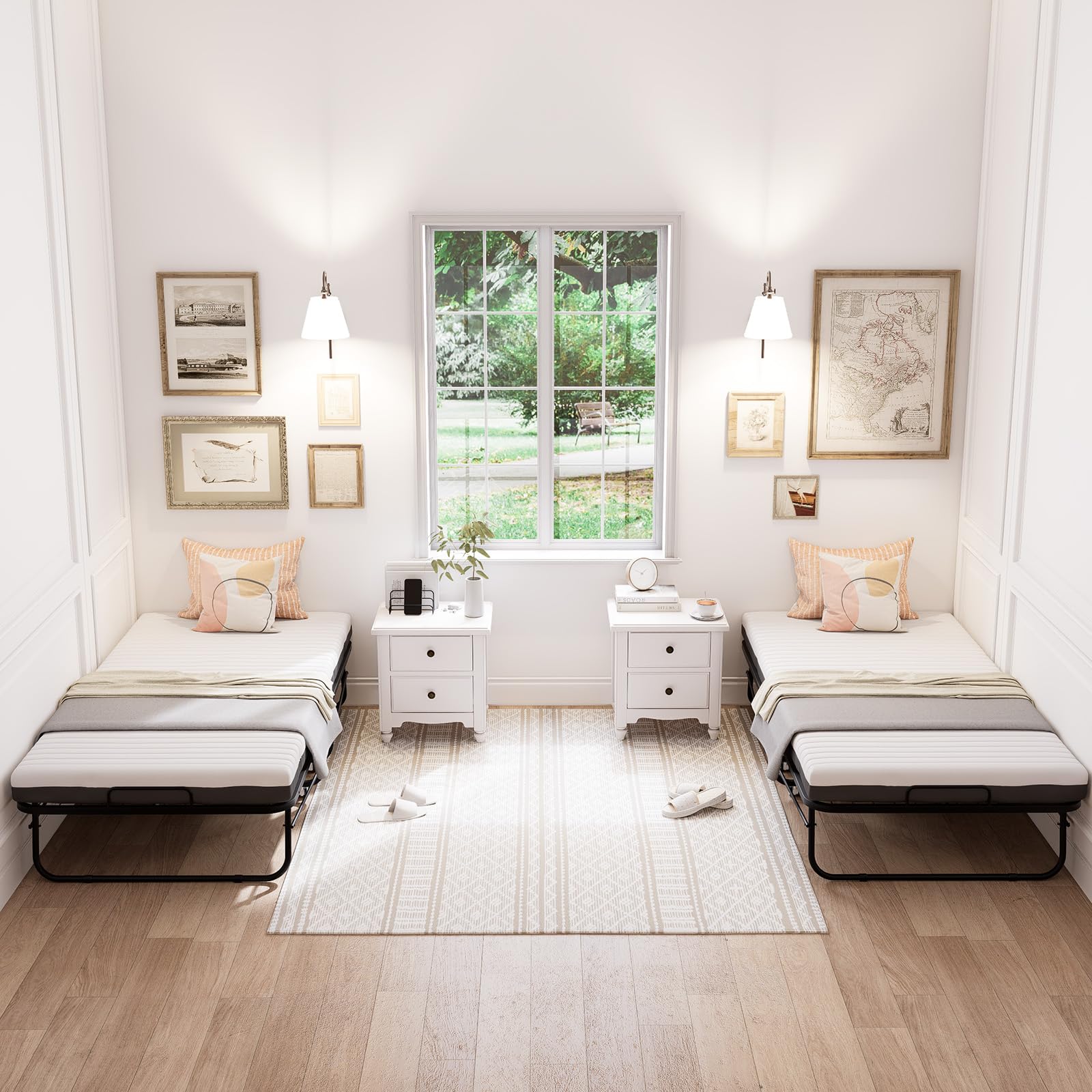 Folding Bed with Memory Foam Mattress 75x46