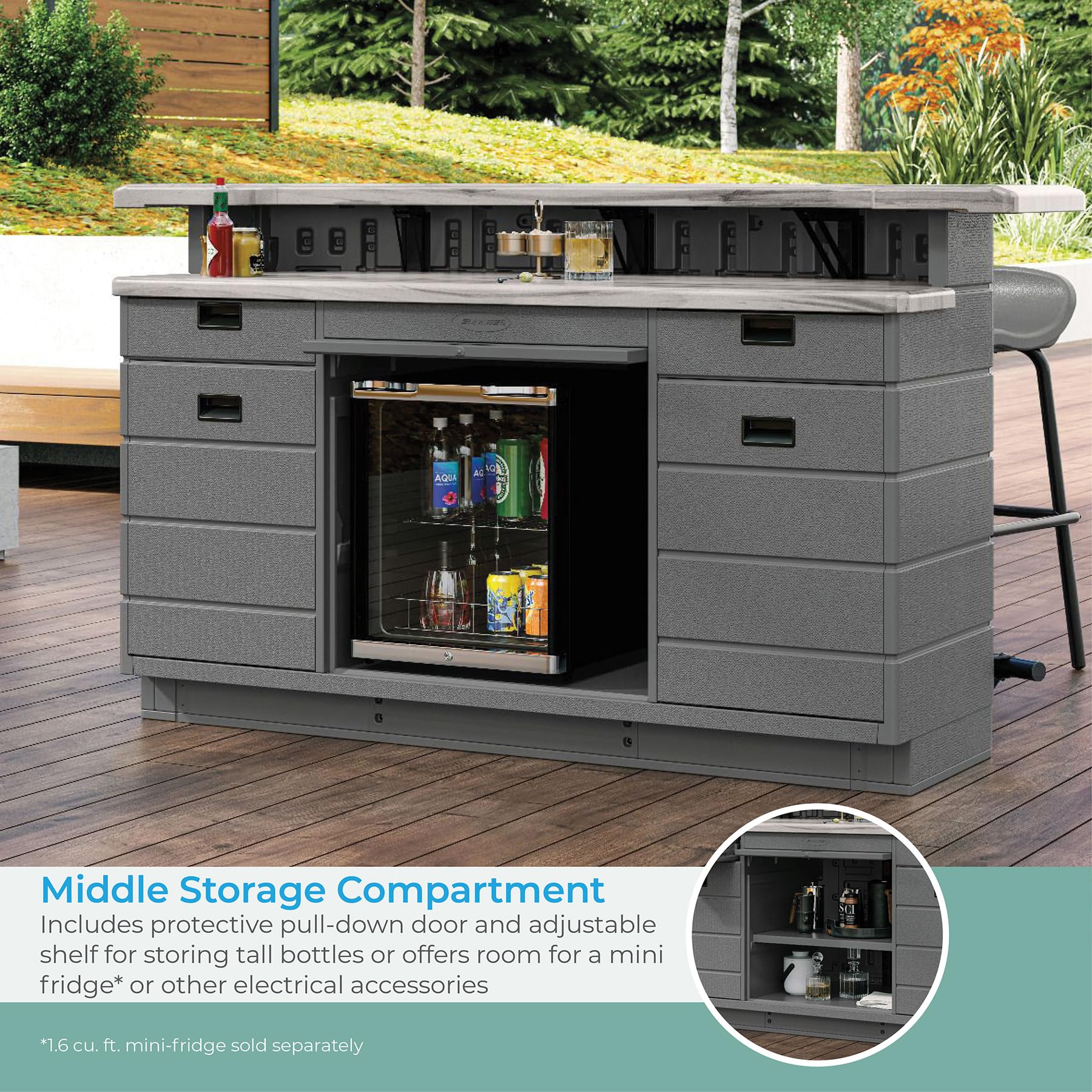Outdoor Entertainment Bar with Storage