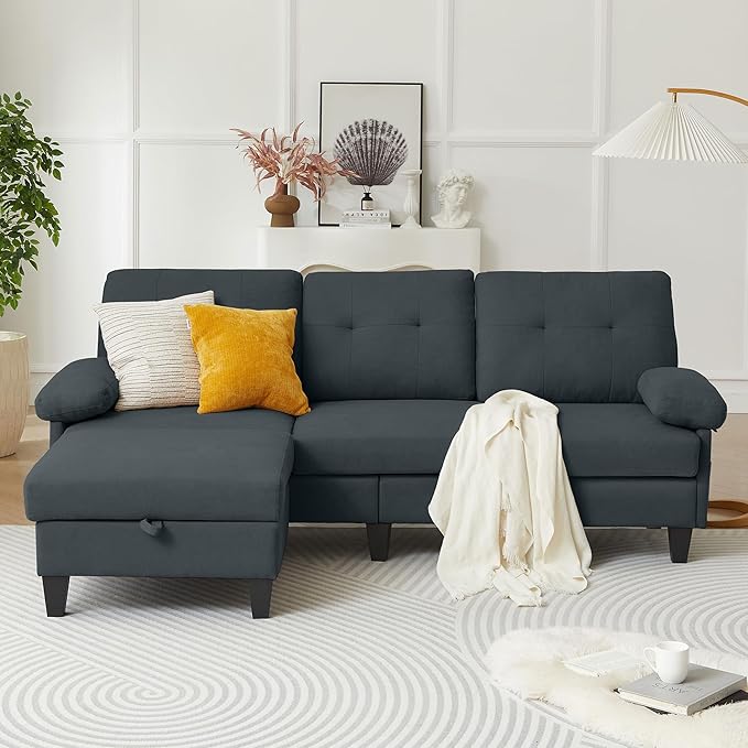 84" Convertible Sectional Sofa with Reversible Chaise