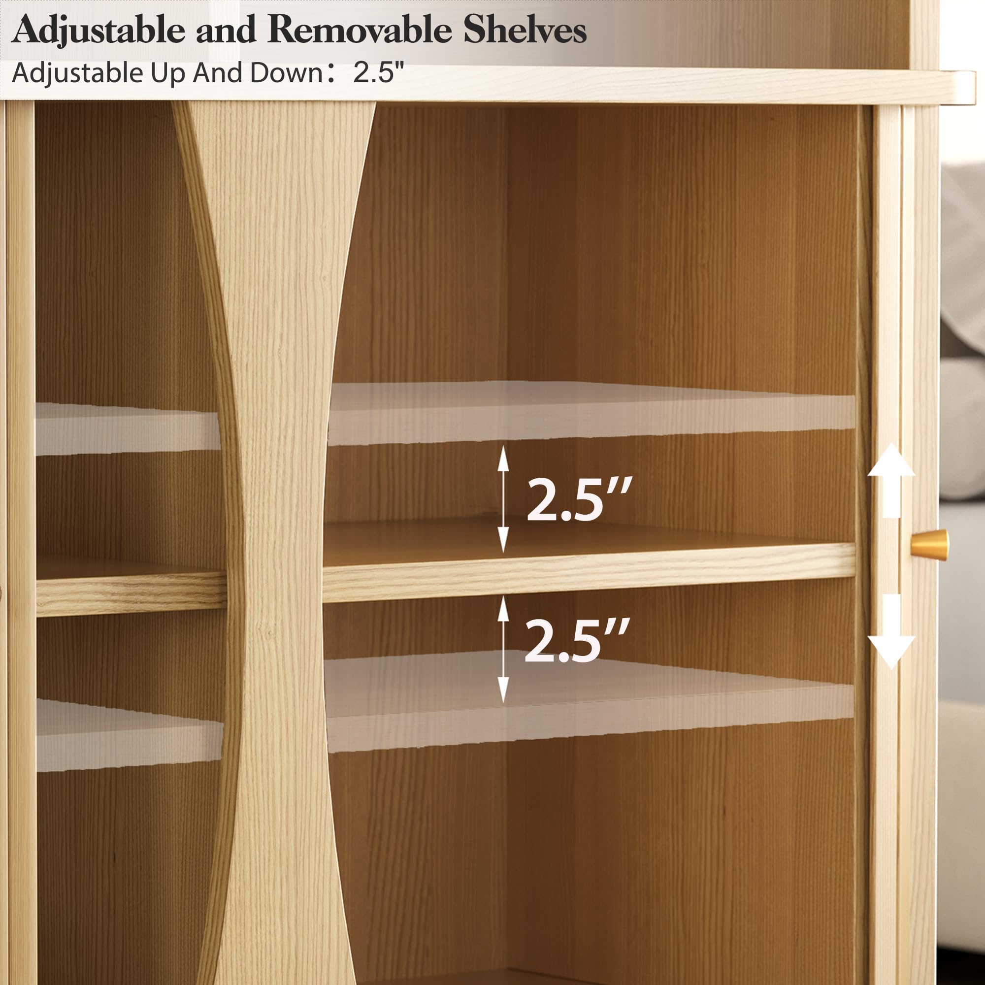 39" Buffet Sideboard Cabinet with Sliding Doors