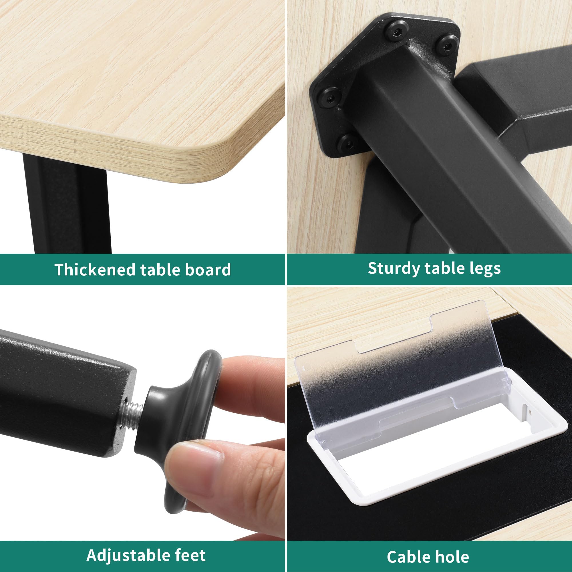 Conference Table with Power Outlets and Cable Management