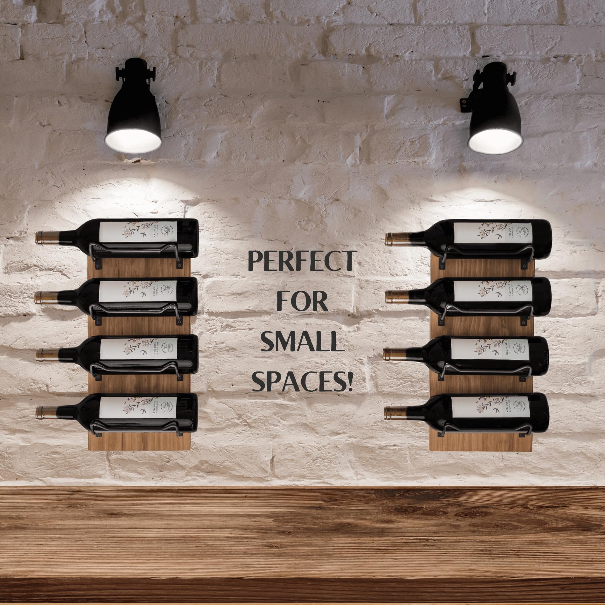Wall Mounted Wine Rack with 8 Bottle Storage
