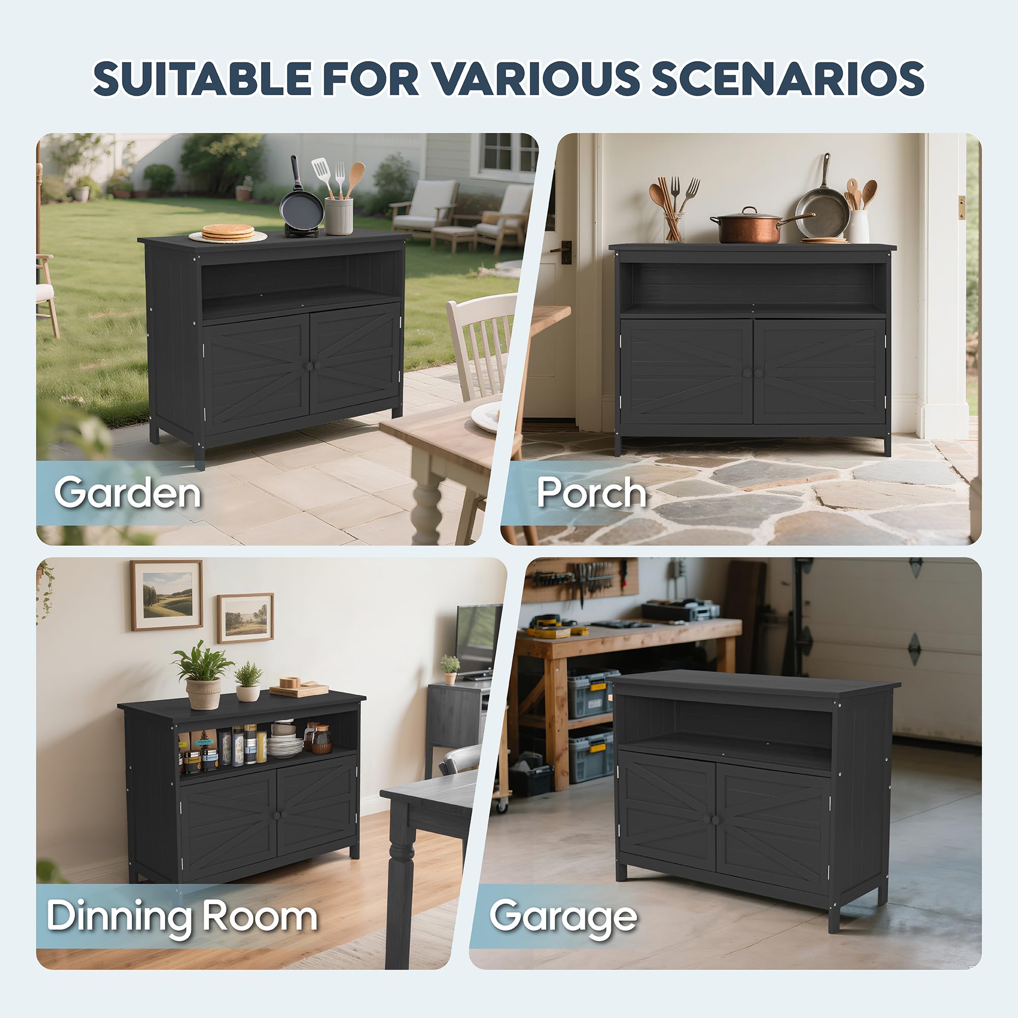 HIPS All-Weather Outdoor Storage Cabinet with Magnetic Doors