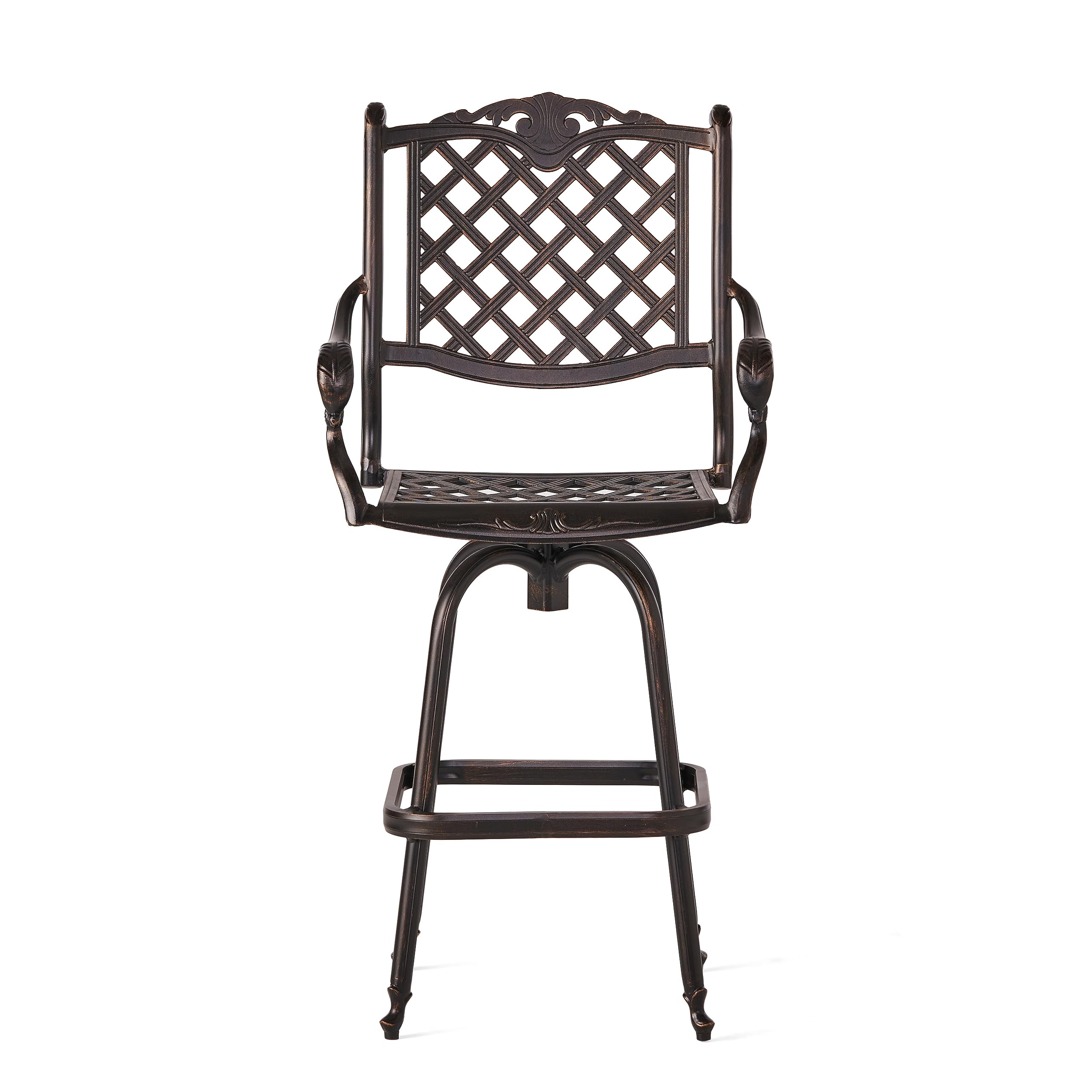 Outdoor Cast Aluminum Bar Stools Set of 2