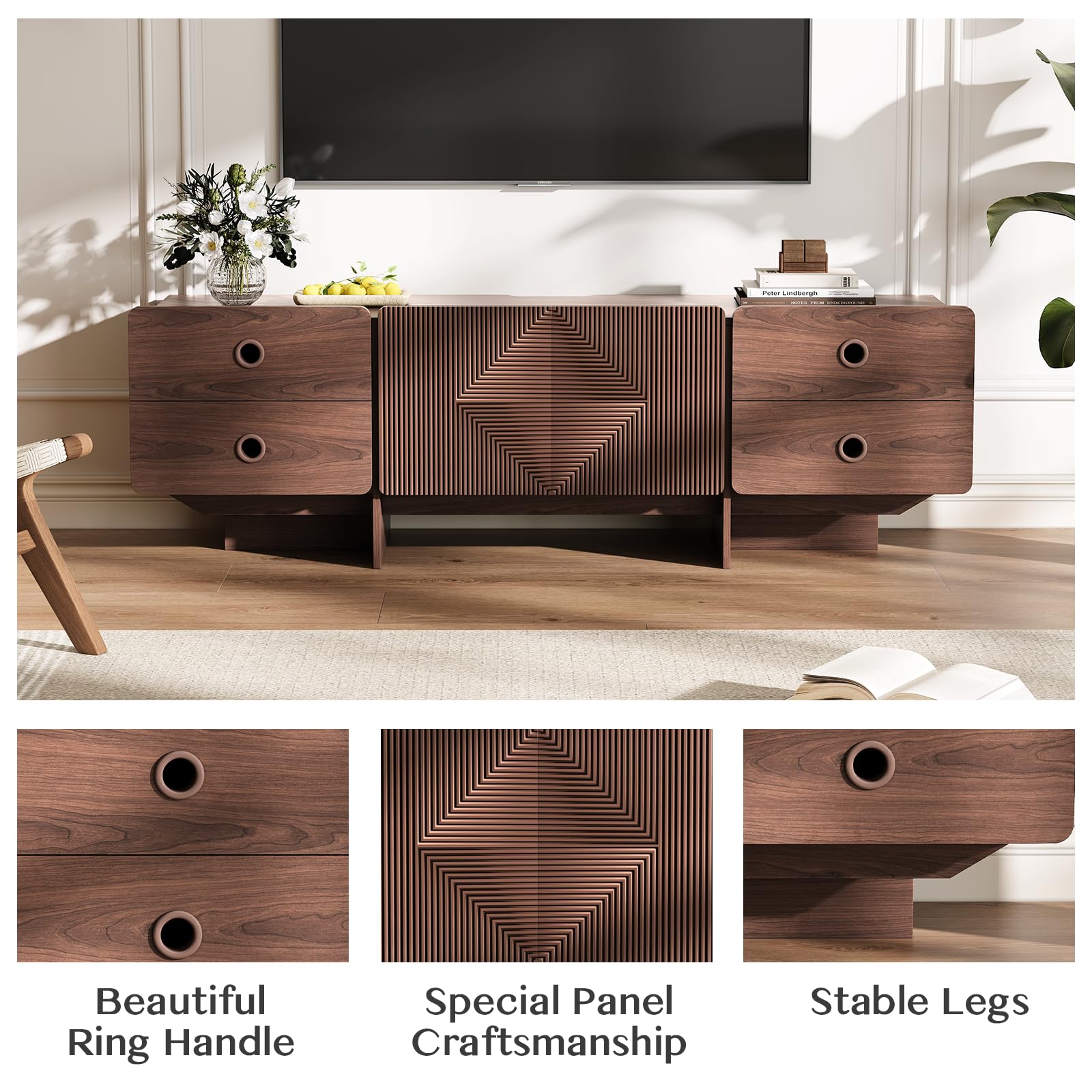 Mid-Century Modern TV Stand with Storage