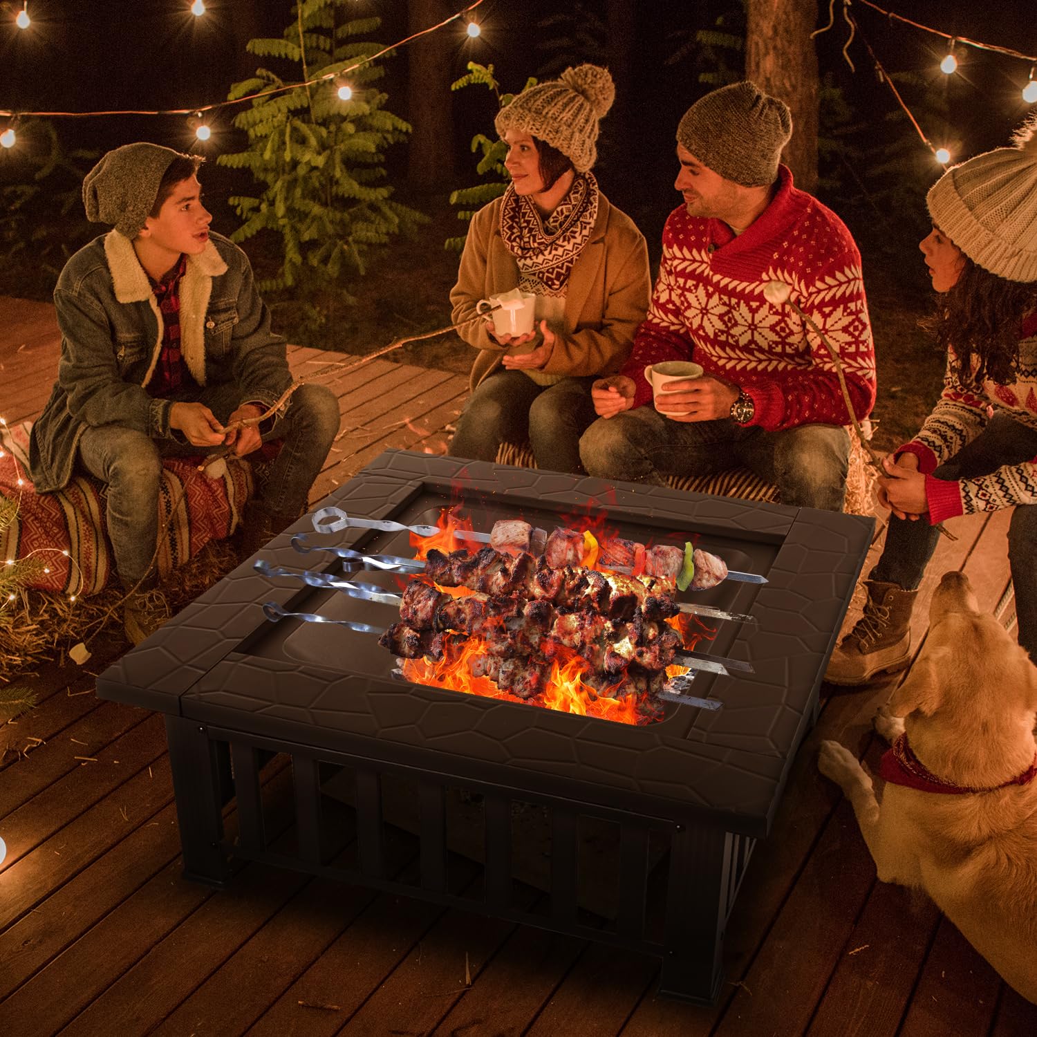 36 Inch Square Fire Pit Table