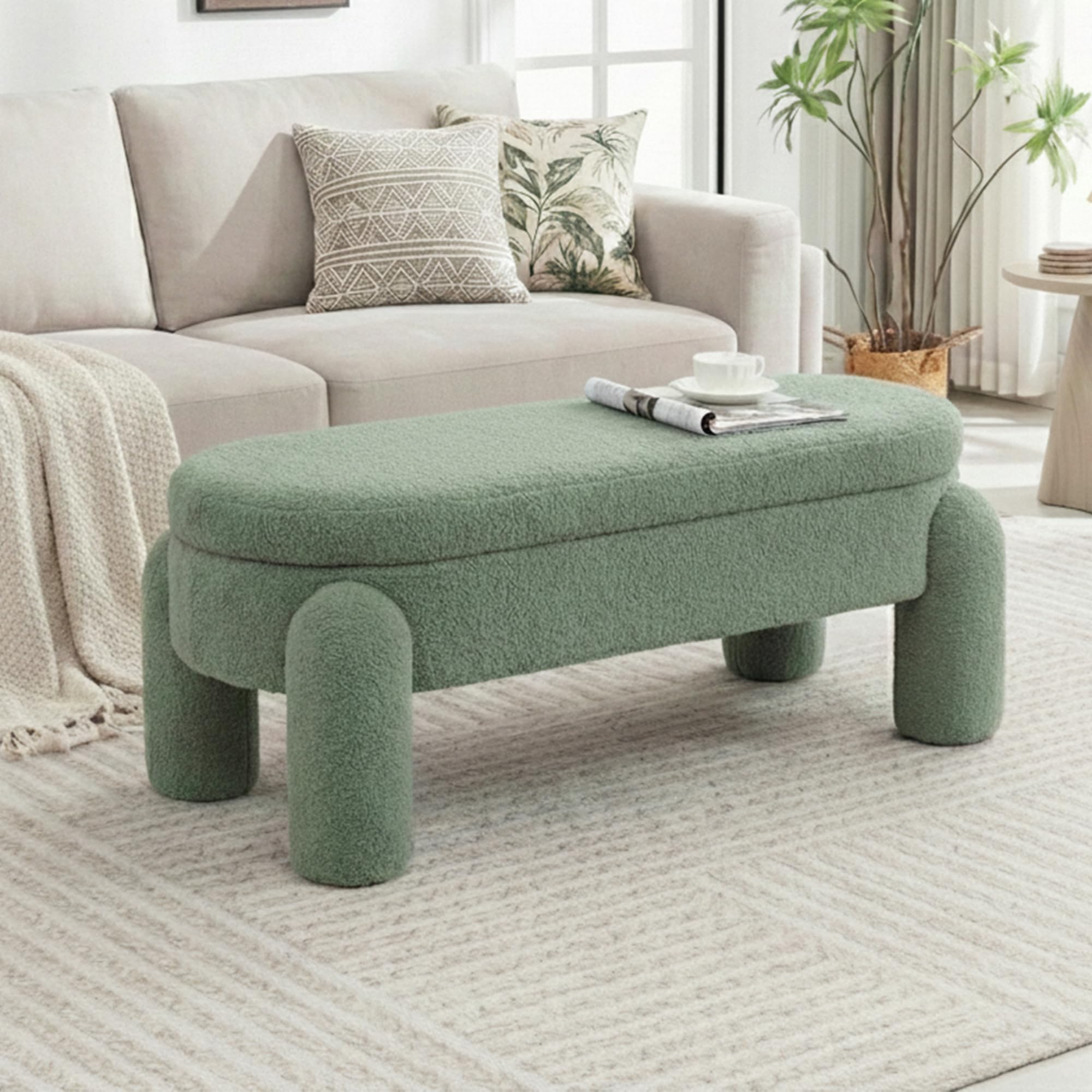 Storage Ottoman Bench with Seating