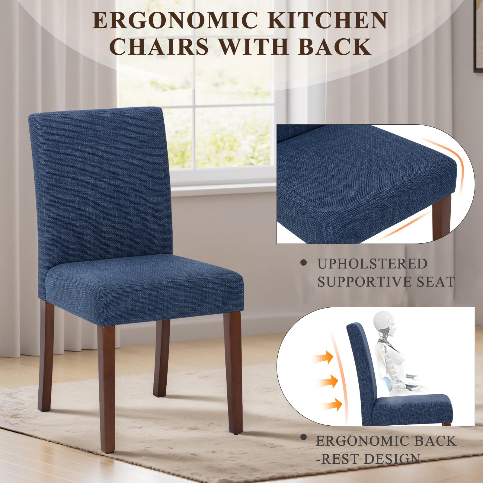 Upholstered Parsons Dining Chairs Set of 6