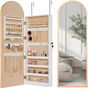 Arch Mirror Jewelry Cabinet with Full-Length Mirror