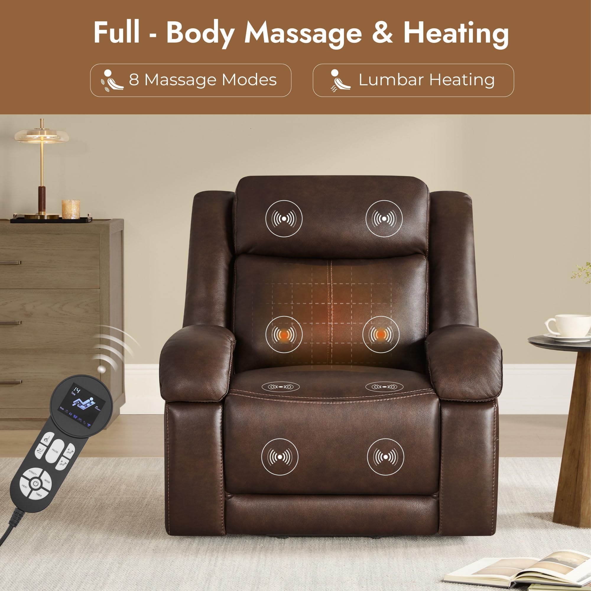 Power Lift Recliner Chair with Heat and Massage