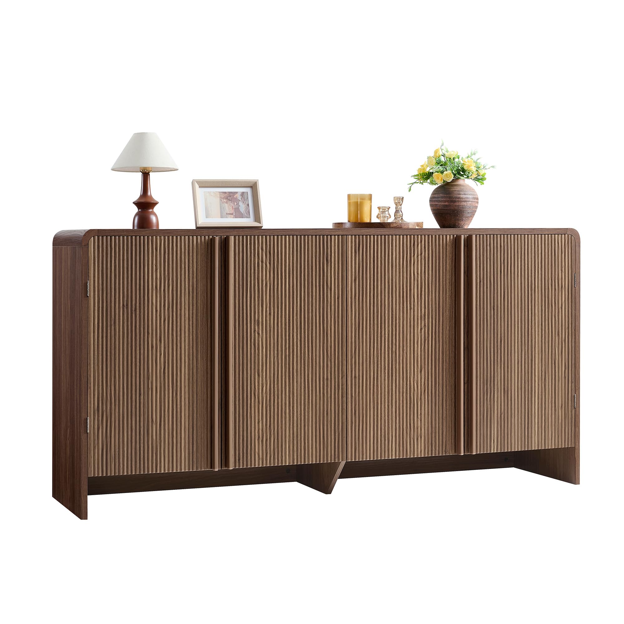 63" Fluted Sideboard Buffet Cabinet with Storage
