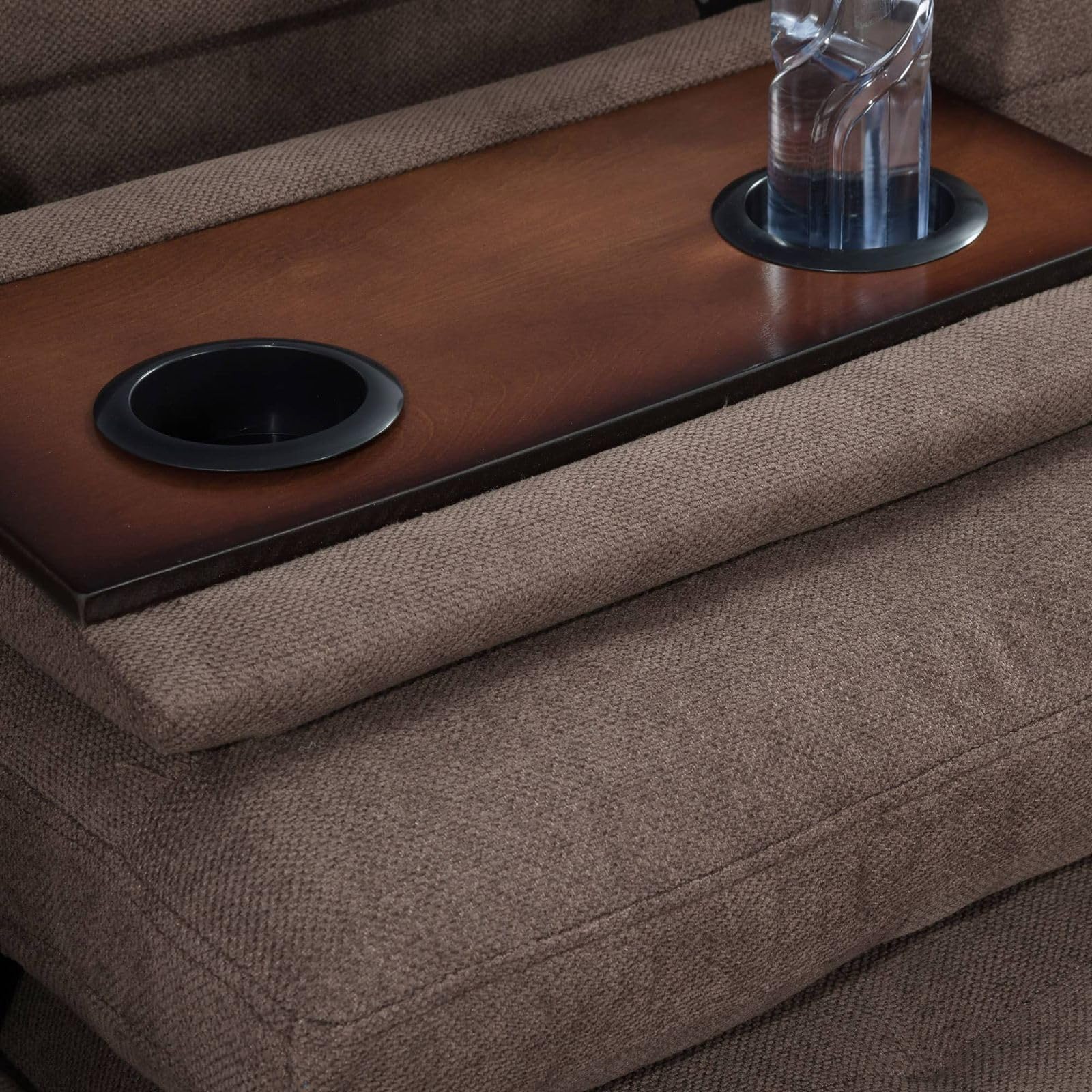L-Shaped Sectional Sofa with Cup Holder