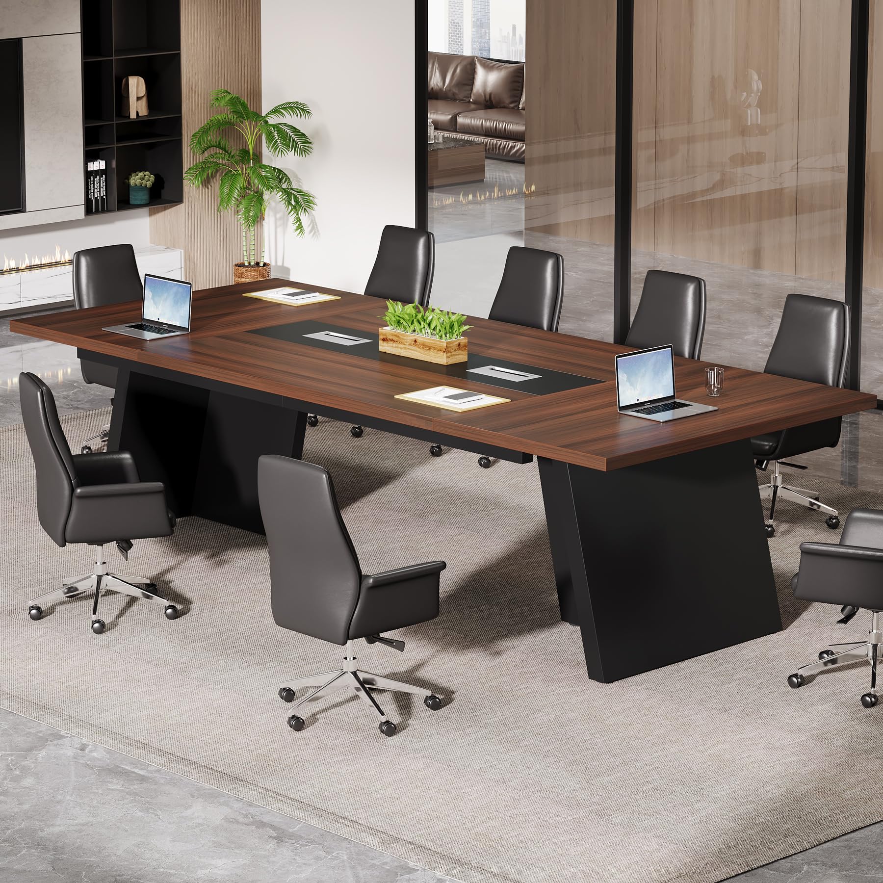 8ft Conference Table with Cable Management