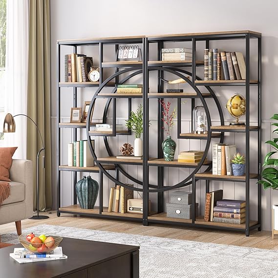 5-Tier Industrial Bookshelf Storage Organizer