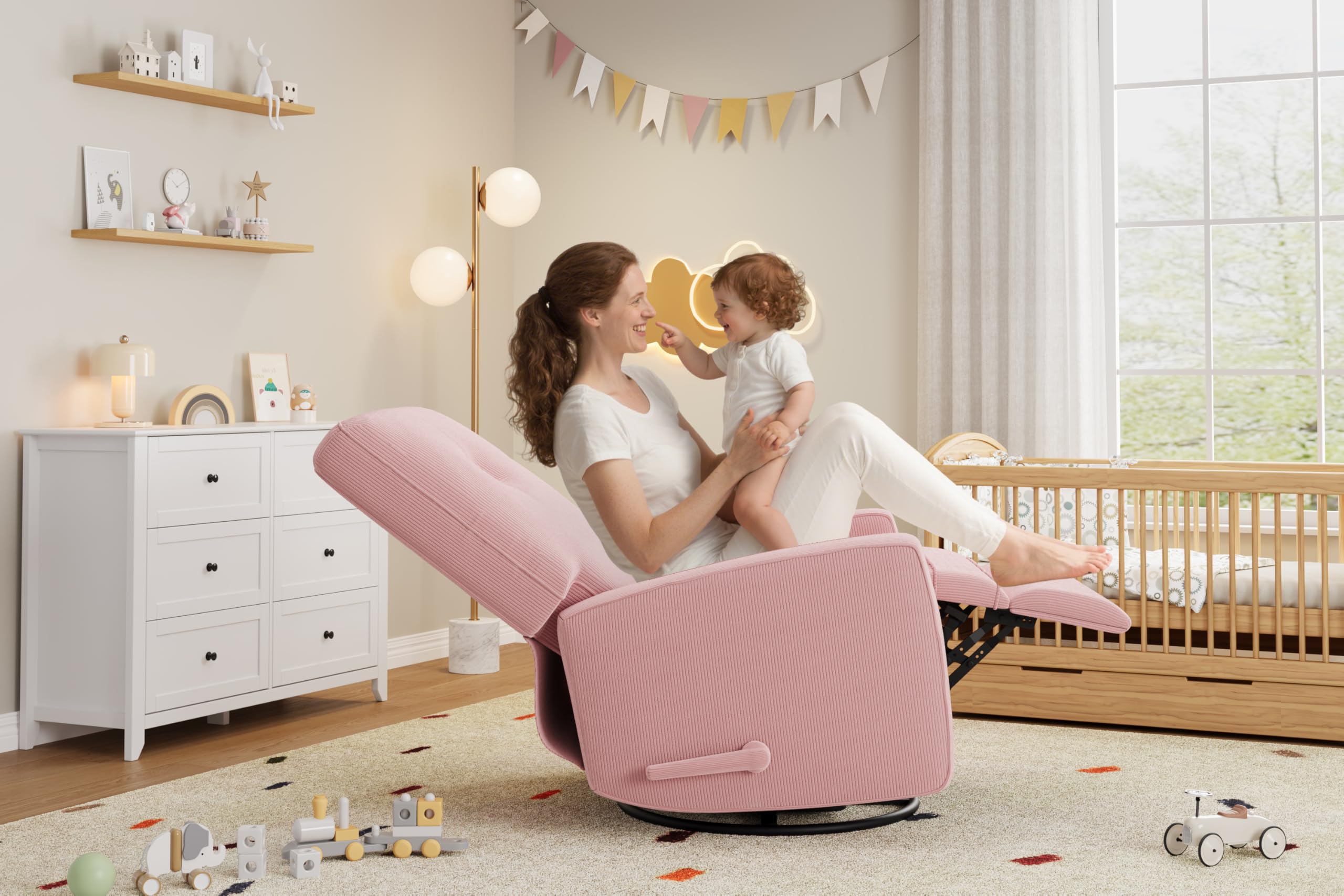 360° Swivel Rocking Glider Recliner Chair