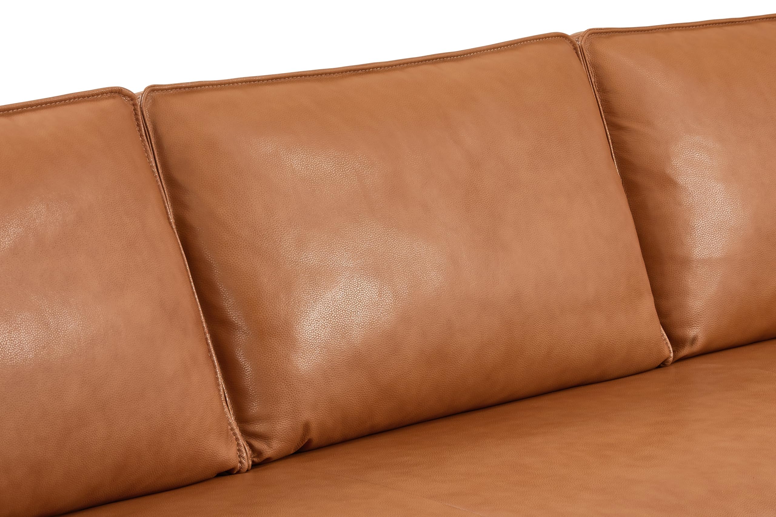 90" Italian Nappa Leather Sofa Cognac