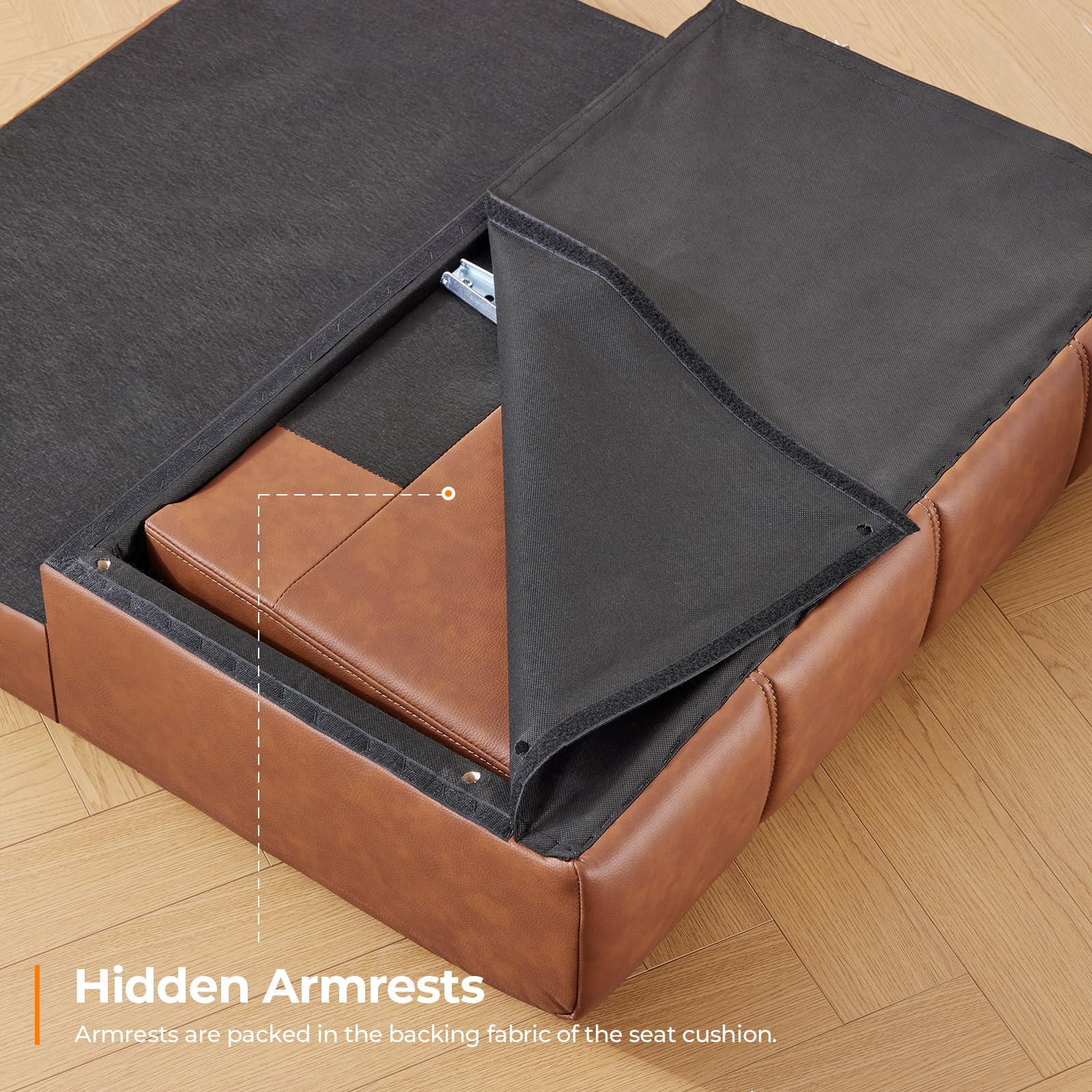 Convertible Futon Sofa Bed with Adjustable Backrest