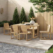 Bruno Outdoor Dining Set - Solid Acacia Wood 7 Piece