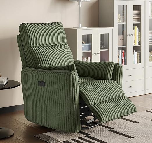360° Swivel Nursery Recliner with Pillows