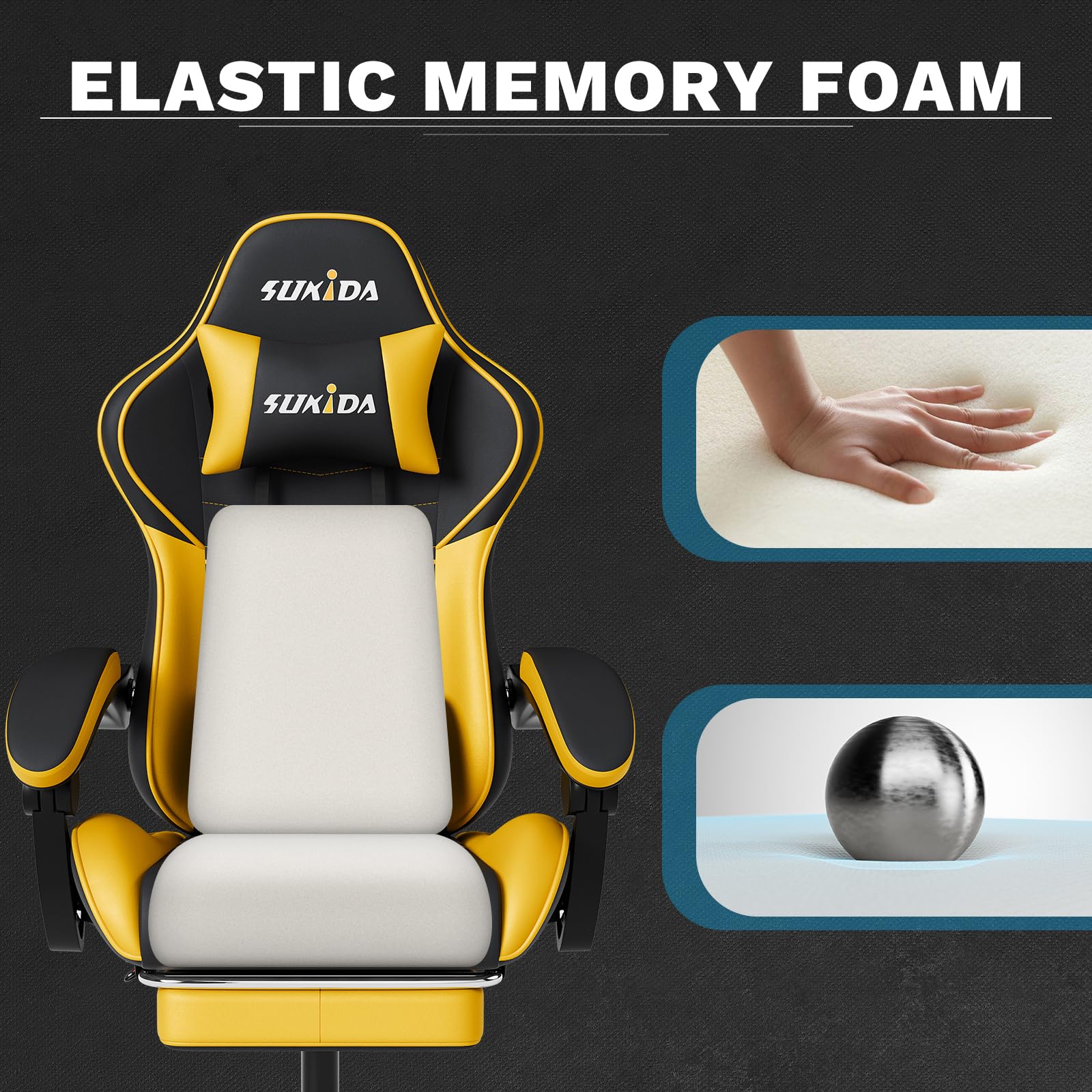 Ergonomic Gaming Chair with Massage Lumbar Support