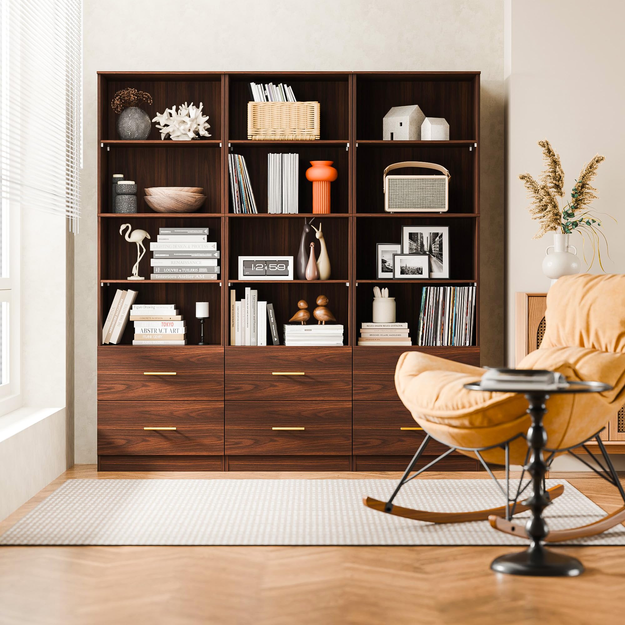 Tall Bookcase with Drawers