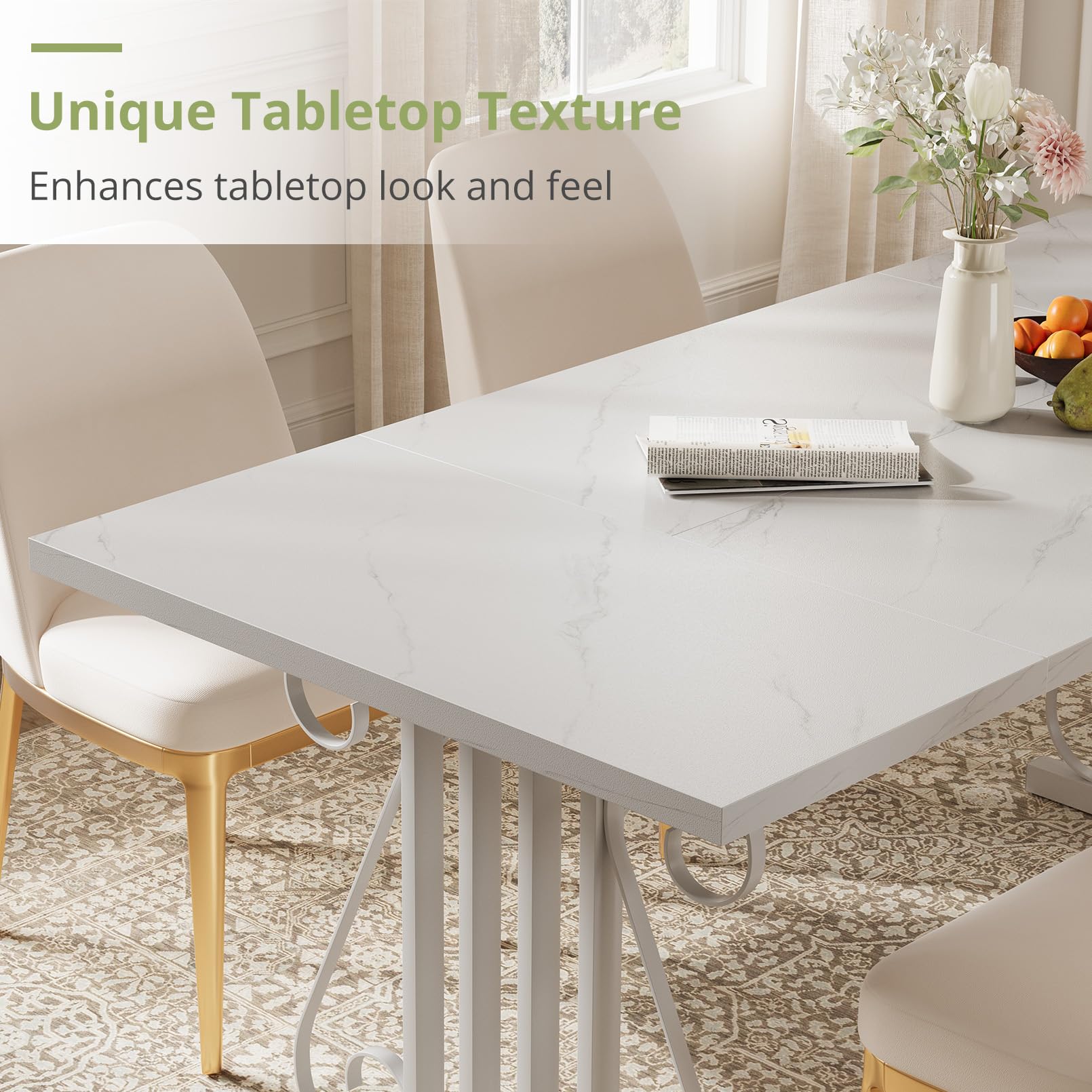 70.87" Rectangular Dining Table for 4-6 People