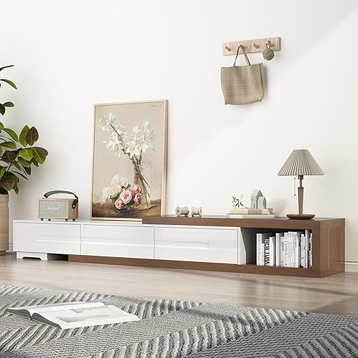Extendable TV Stand with 3 Drawers