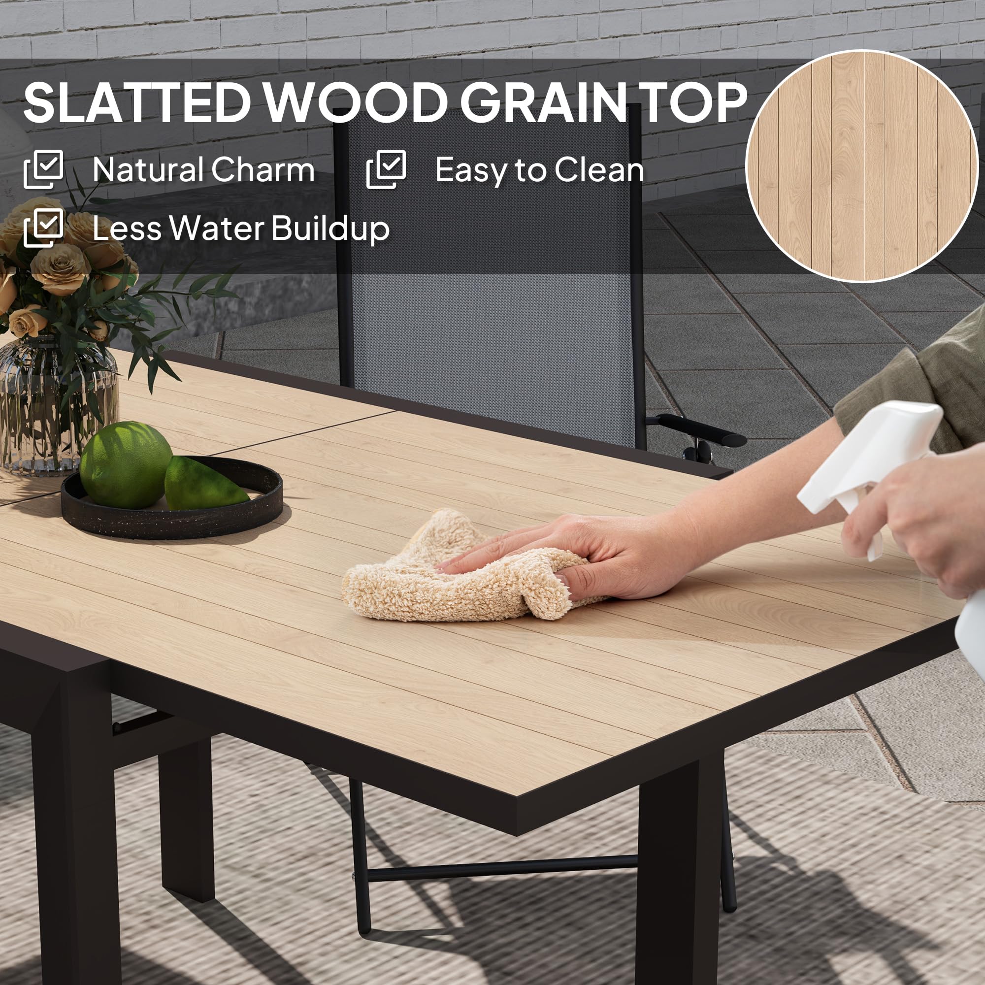 Expandable Aluminum Outdoor Dining Table