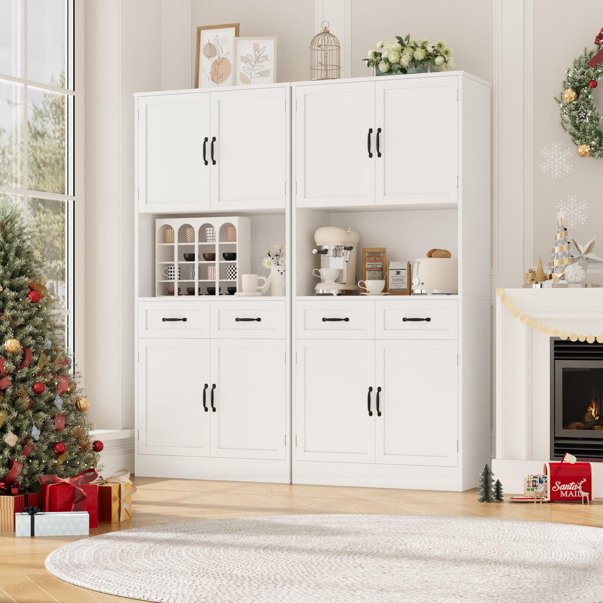 71" Tall Kitchen Pantry Storage Cabinet
