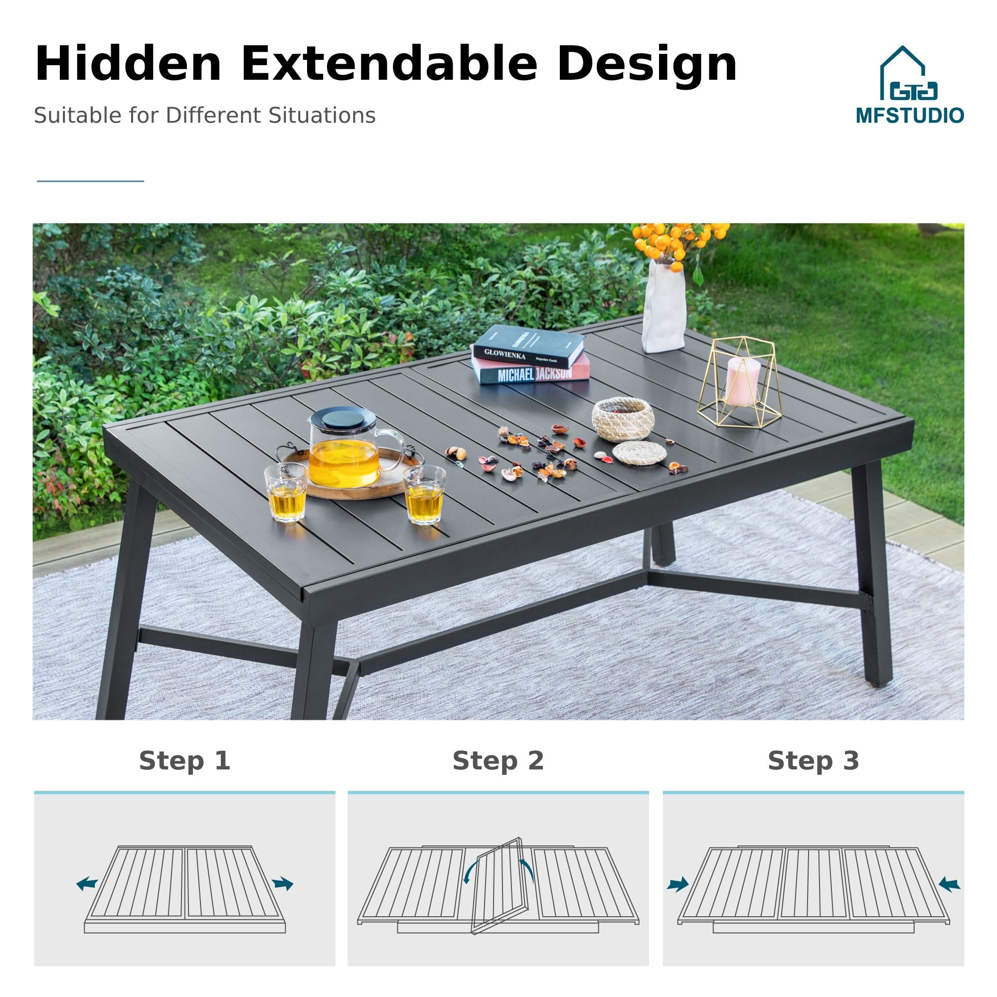 9-Piece Expandable Patio Dining Set