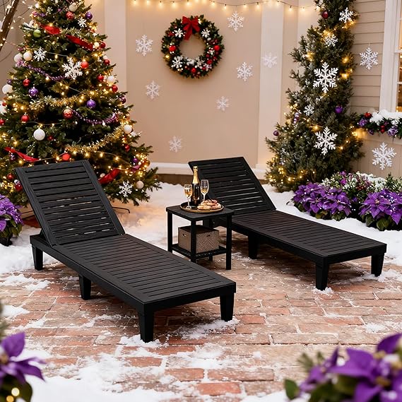 Outdoor Chaise Lounge Chairs Set of 2 - 5-Position Adjustable