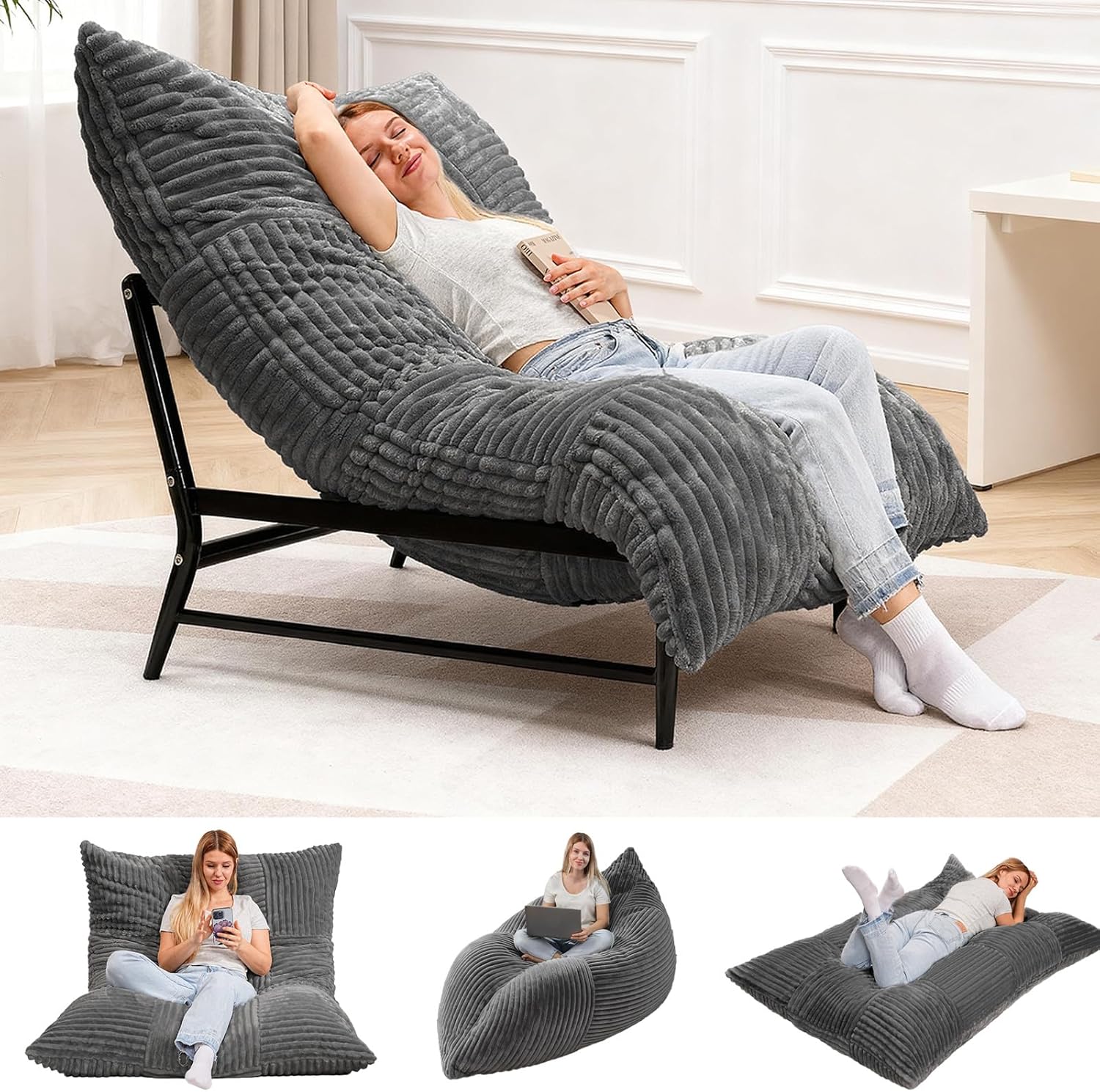 Oversized 4-in-1 Convertible Lounge Chair