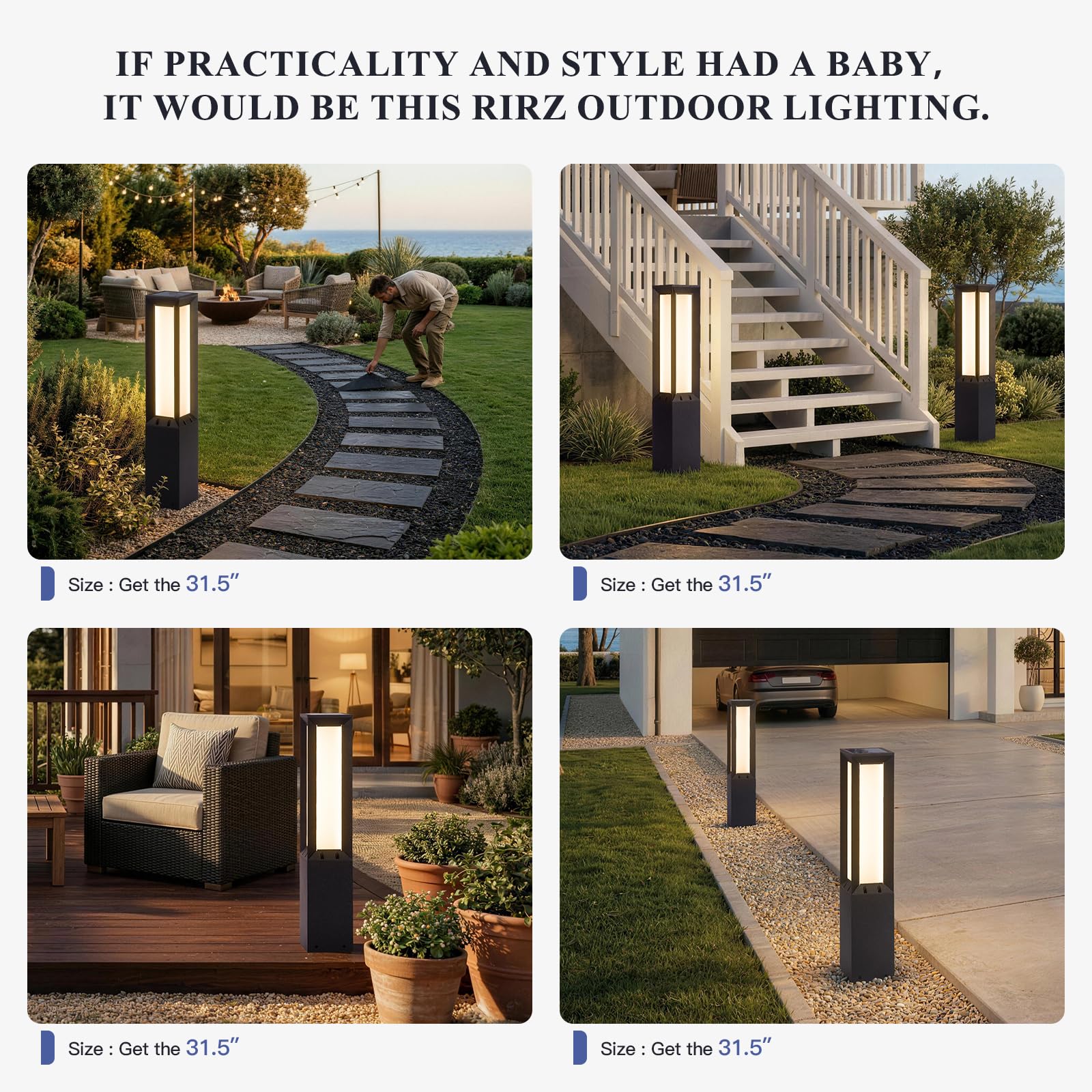 Solar Pathway Light Outdoor Waterproof Aluminum