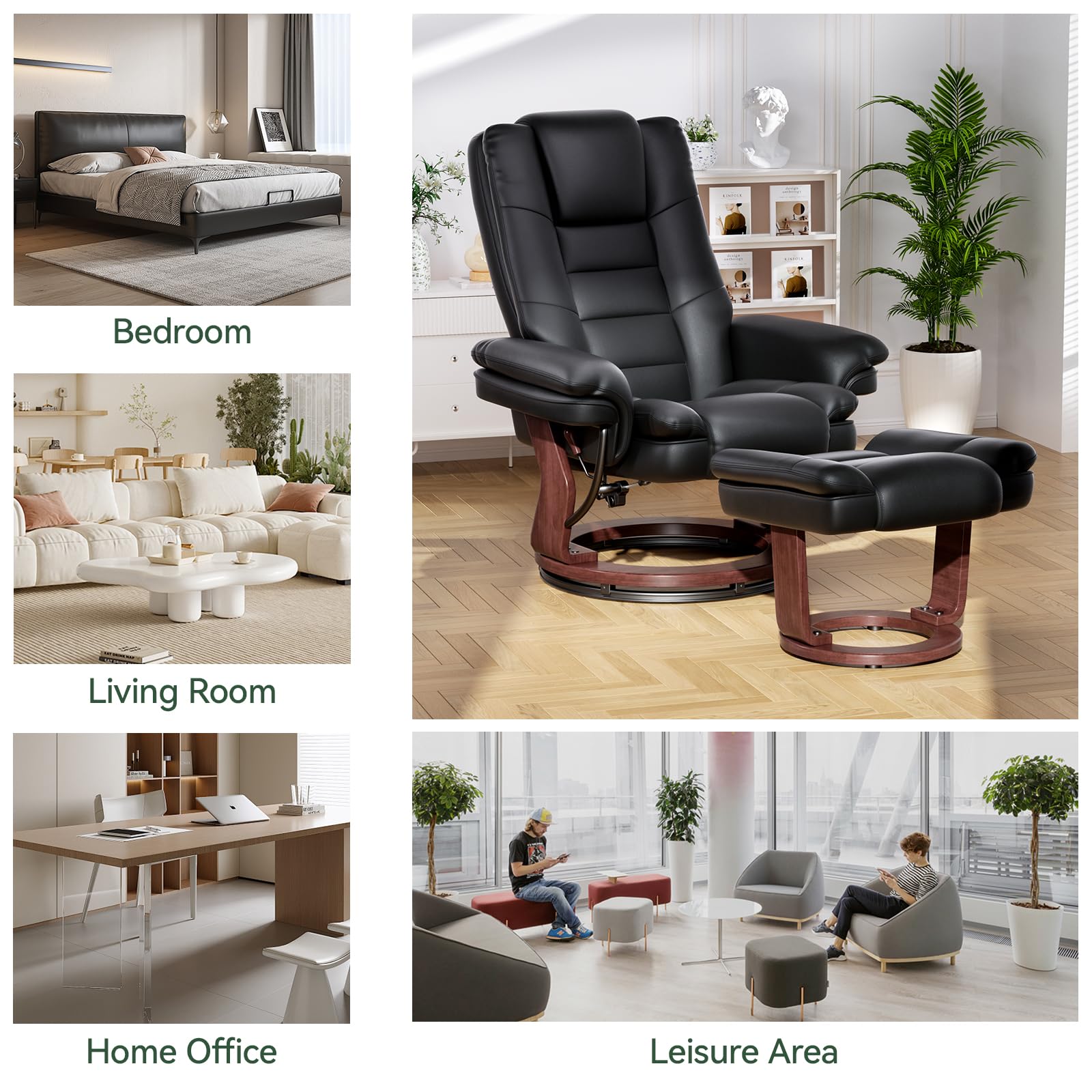 Swivel Recliner Chair with Ottoman