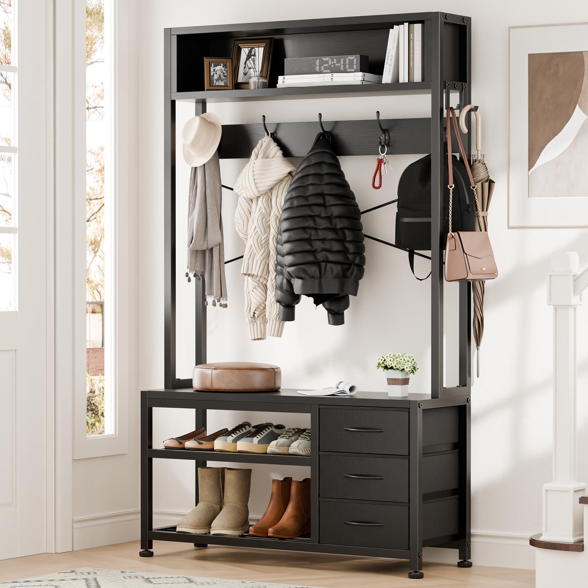 Hall Tree with Bench and Shoe Storage