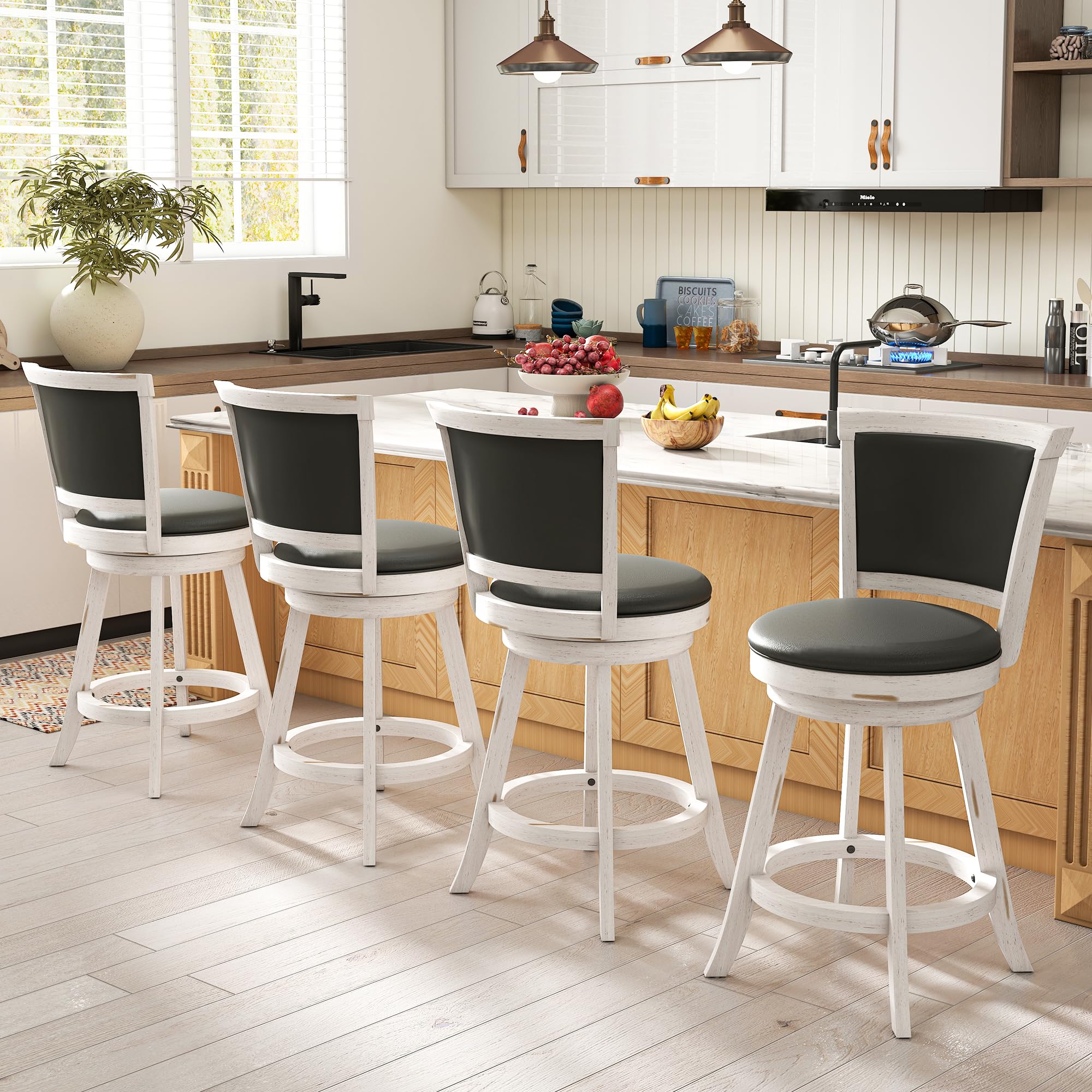 Swivel Bar Stools Set of 4 - Counter Height