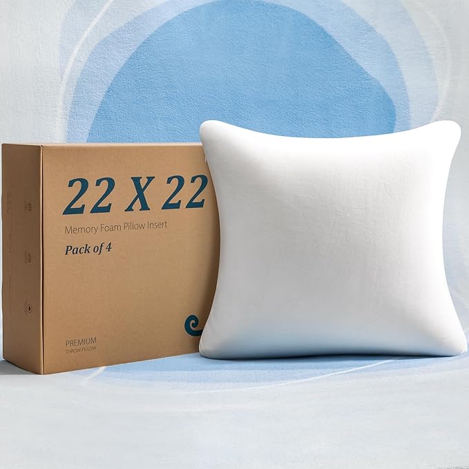 18" x 18" Memory Foam Throw Pillow Inserts - Pack of 4