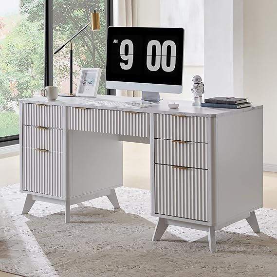 60" Executive Desk with Charging Station