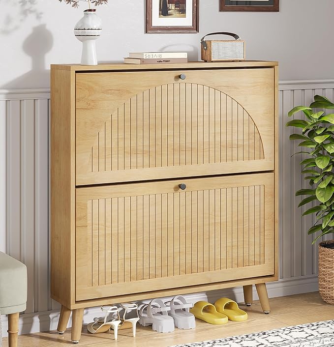 Shoe Storage Cabinet with 2 Flip Drawers