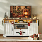 TV Stand with Sliding Doors and LED Lights