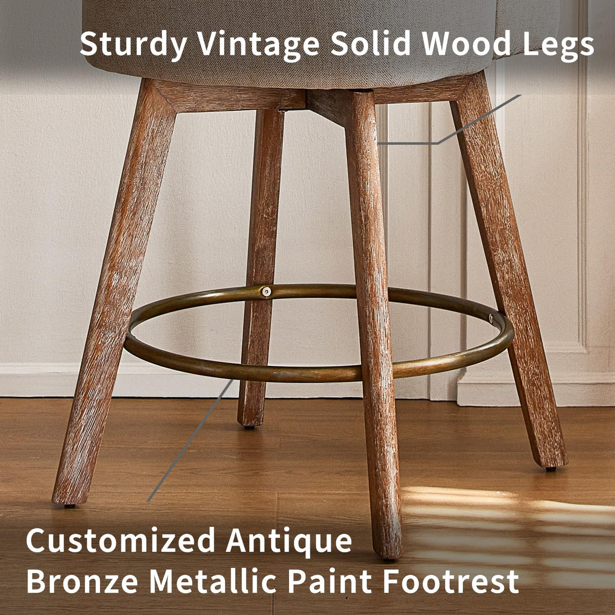 Mid Century Modern Counter Height Bar Stools Set of 2