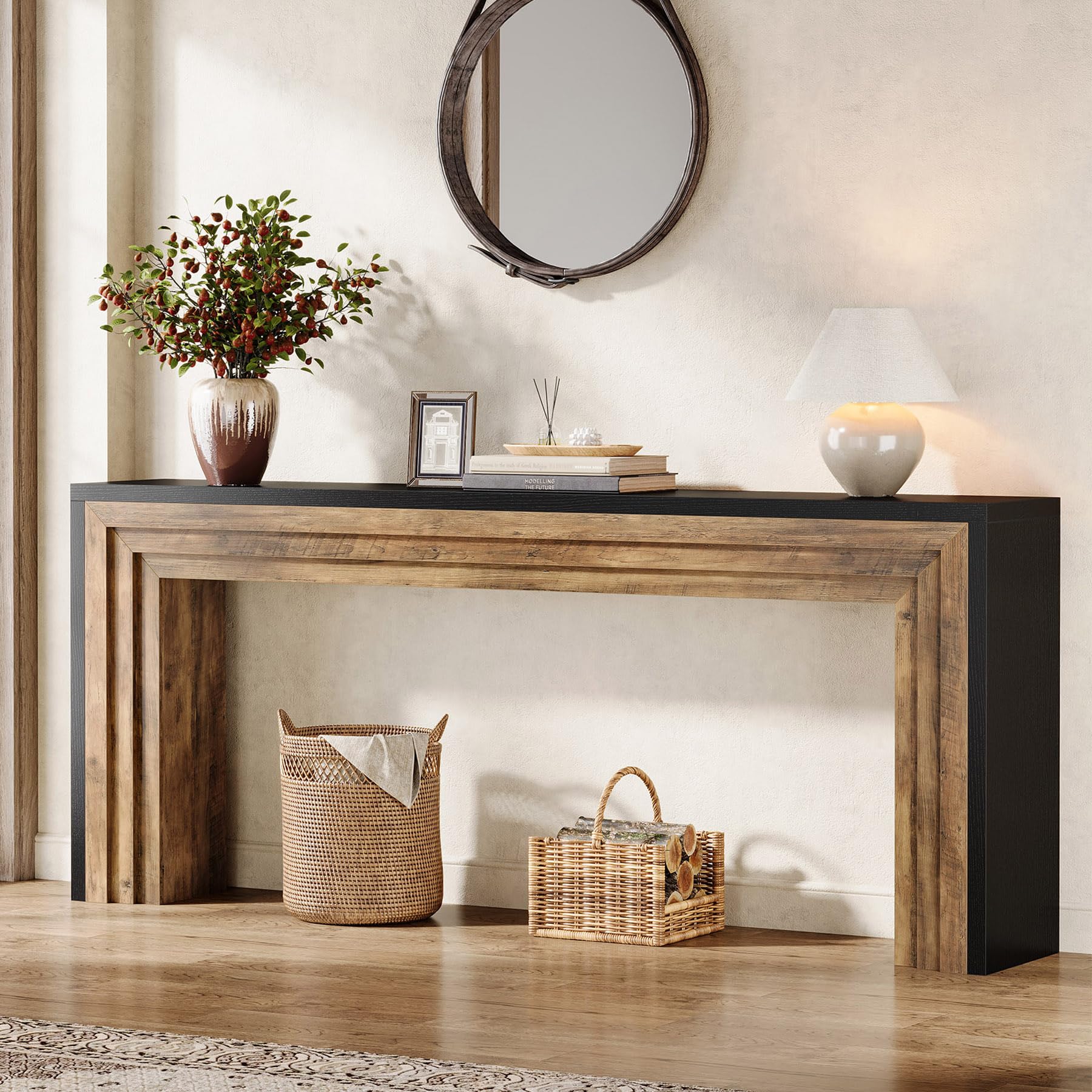 70.9-Inch Long Console Table Farmhouse Narrow Wooden Sofa Table