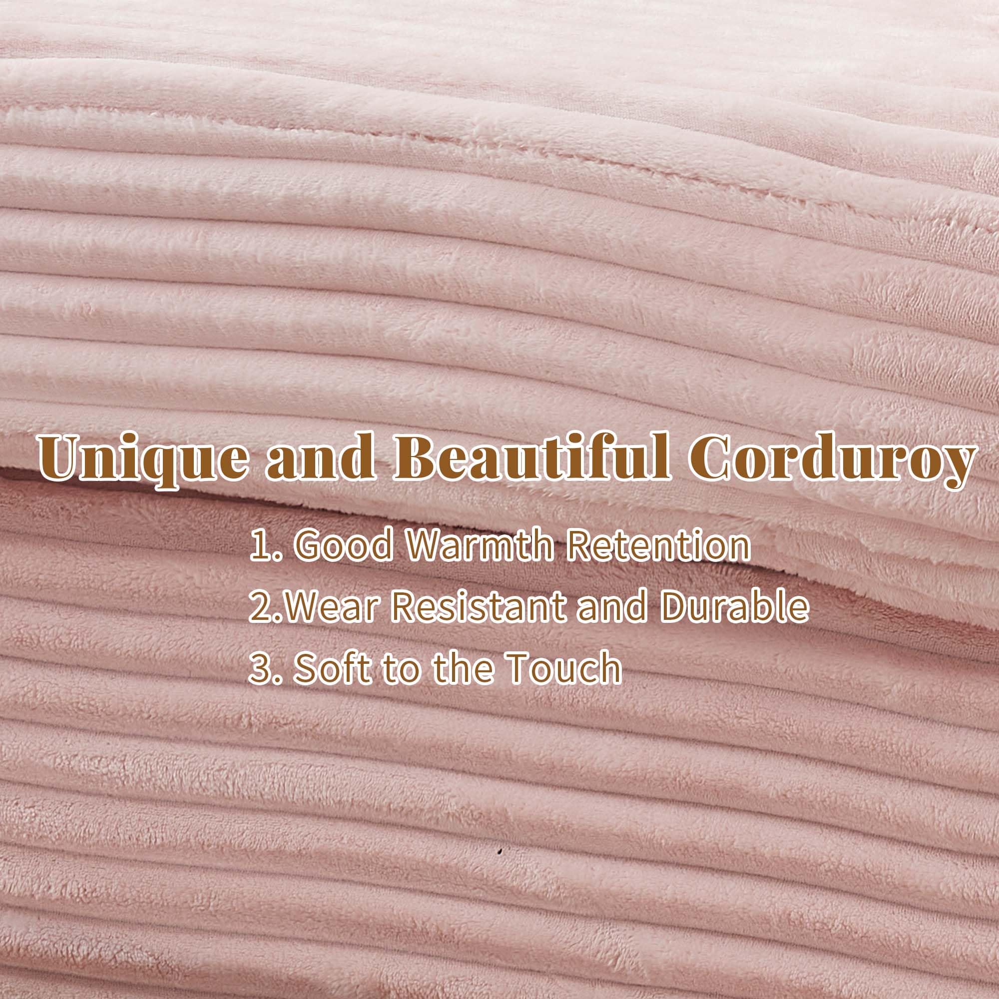 Pink Corduroy Sleeper Sofa 3-Seater with Deep Seat