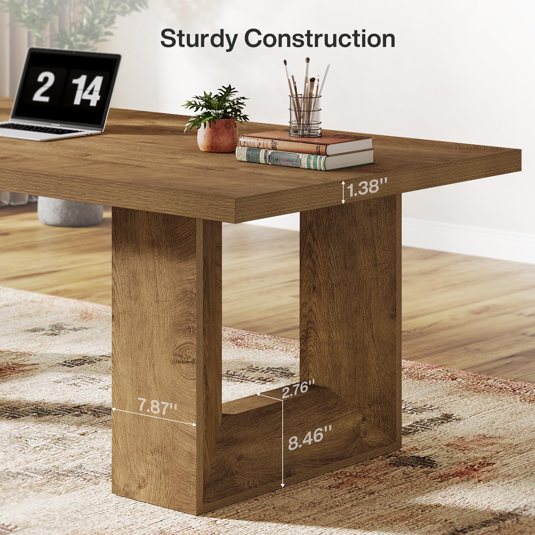 Large Farmhouse Executive Desk 63 Inch