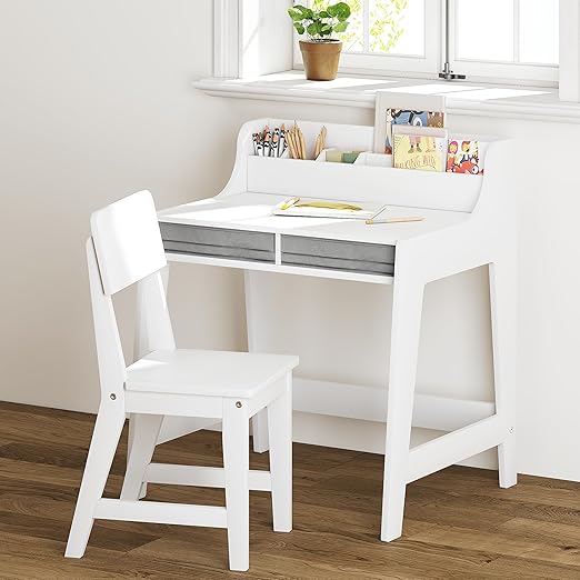 Kids Desk and Chair Set with Storage