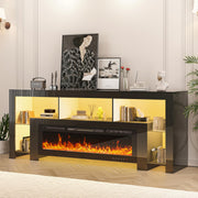 94.5" Fireplace TV Stand with 50" Electric Fireplace and LED Lighting
