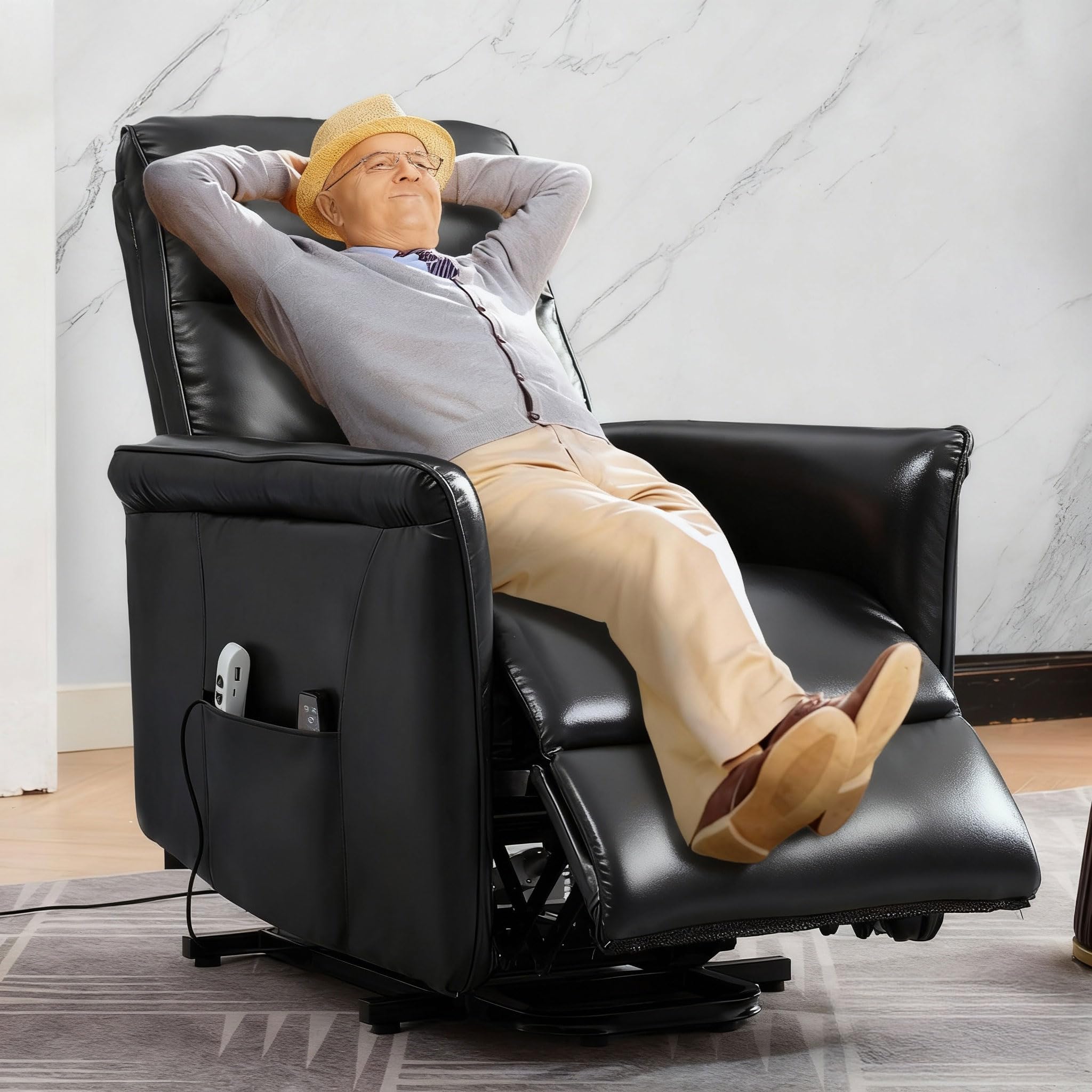Power Lift Recliner with Massage and Lumbar Heat