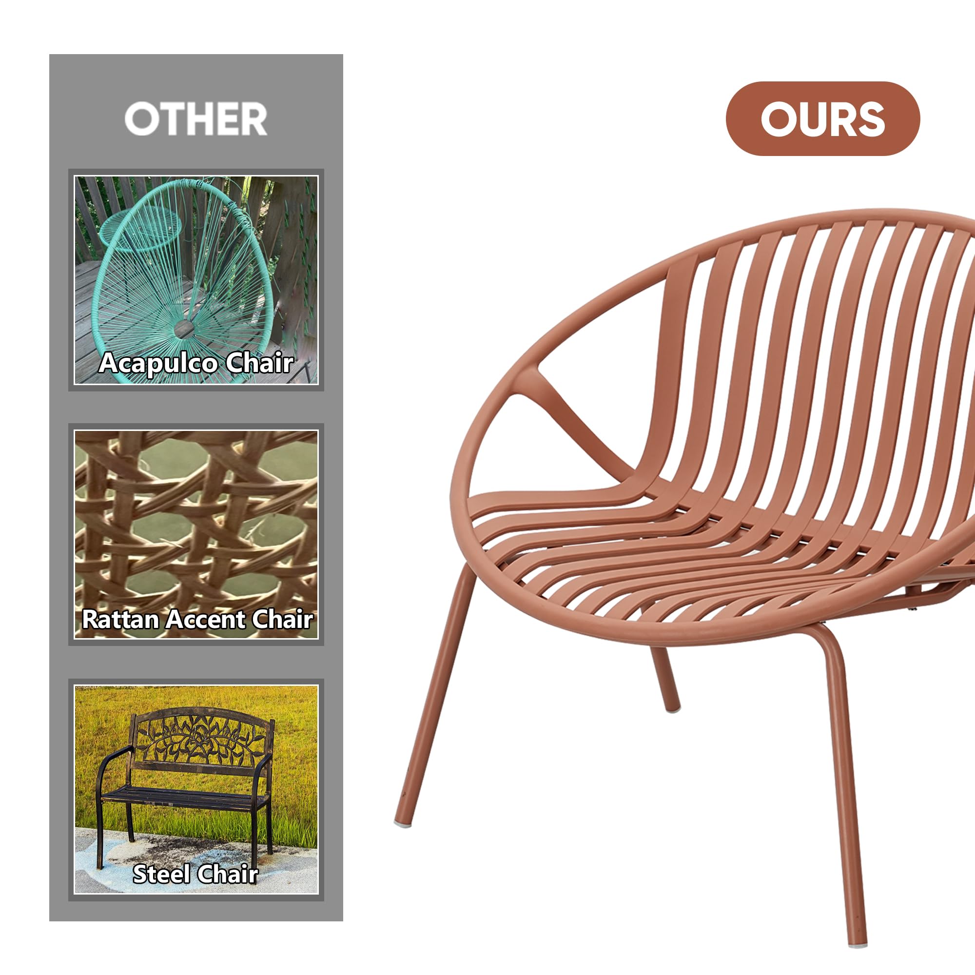 3-Piece Patio Bistro Set with Table and Chairs